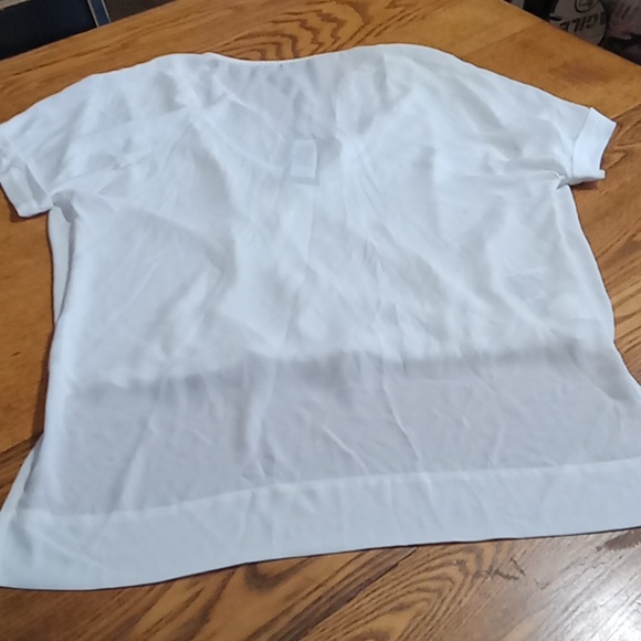 BCBGMAXAZRIA BLOUSE TOP SMALL Women SHIRT WHITE SHEER Casual NATTY NEW - Picture 2 of 8